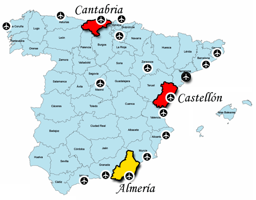 Almería and surrounding Airports