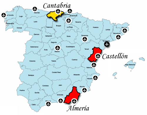 Cantabria and surrounding Airports